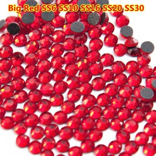 1440pcs Dark Red DMC HotFix FlatBack Rhinestones strass hotfix rhinestone ss20 Wedding Dress garment accessaries