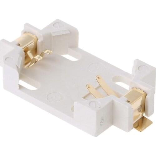 2pcs White Housing CR2032 SMD Cell Button Battery Holder Socket Case