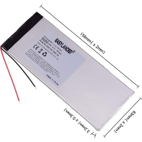 3263156 The tablet battery Rechargeable batteries 3.7V 4800MAH 3263156 Polymer lithium ion / Li-ion battery for tablet pc
