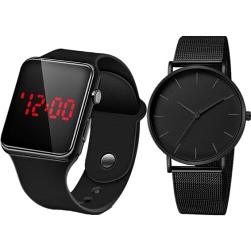 Mens Watches Men Fashion Sport Stainless Steel Case Leather Strap Watch Quartz Business Wristwatch Reloj Hombr Drop Shipping