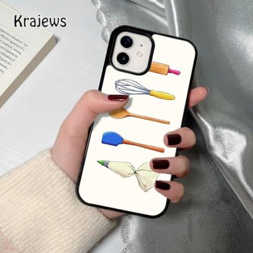 Krajews Baking Cooking Utensils Chef Phone Case for iPhone 12 mini 5 6S 7 8 PLUS X XS XR 11 PRO MAX SE 2020 Cover Shell
