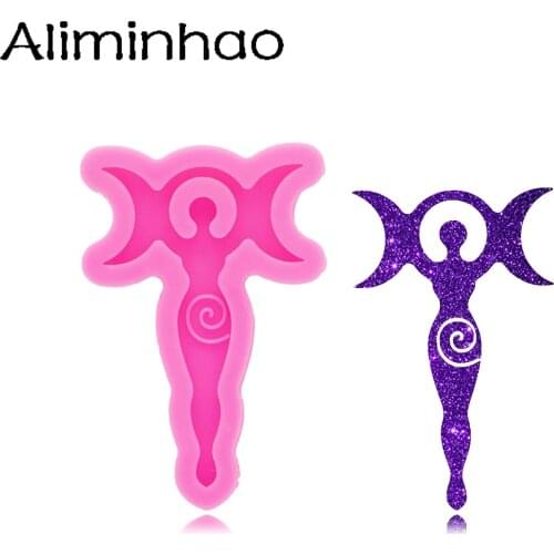 DY1047 Shiny Goddess Moon Keychain Resin Silicone Mold, Crafting Mold Making With Epoxy for Jewellery