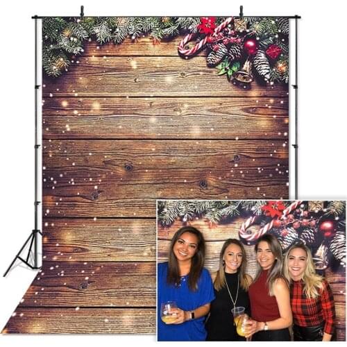 Photography Background Christmas Wood Wall Backdrops Xmas Rustic Wooden Portrait Holiday Party Decor Banner Studio Photo Props