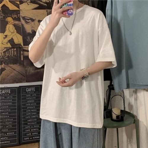 Summer Tshirts Streetwear Harajuku T-Shirt Men Tee Shirt Homme Summer Tops Short Sleeve O-Neck Pure Color Top Tee For Male