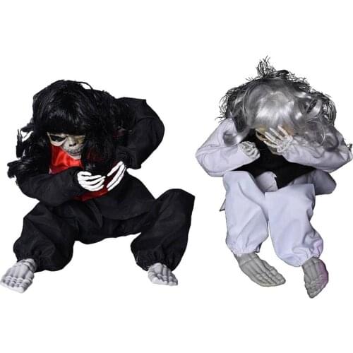 Halloween Decoration Props Voice Control Crying Ghost Scary Ghost Props Realistic Trembling Crying Ghost For House Decor