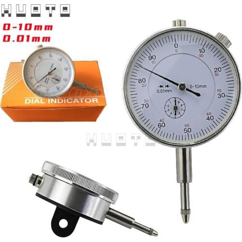 High quality 10mm dial indicator dial gauge 0-10mm Meter Precise 0.01mm Resolution Indicator Gauge mesure instrument Tool
