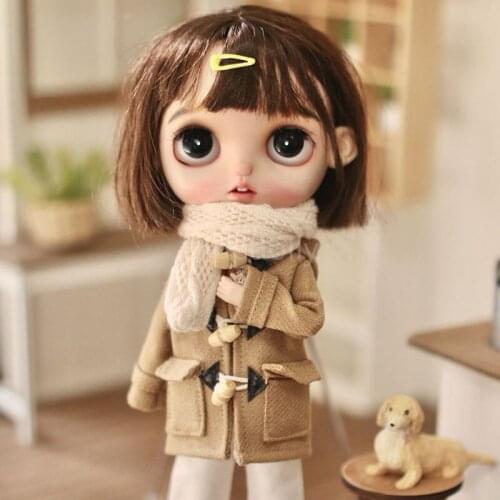 1PCS Fashion Duffle Coat Overall Coat for Blyth Doll Clothes Winter Outfits Accessories Toy