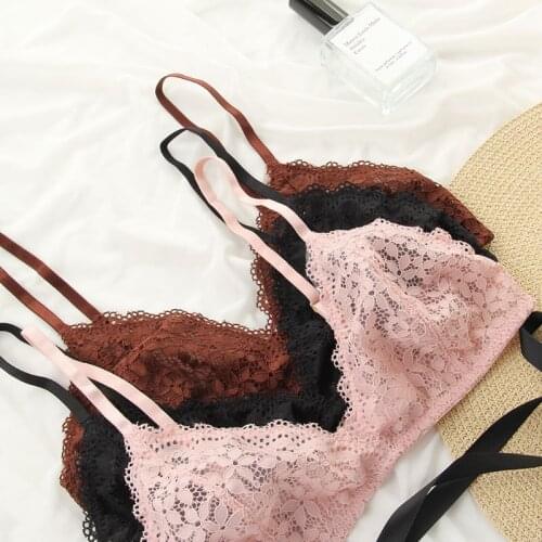 2021 sexy Intimates temptation lace soft bra set women deep V underwear Brassiere Ultra-thin Triangle Cup lengerie bra set