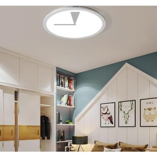 Creative childrens bedroom lamp clock LED ceiling lights round living room lamp simple modern personality ceiling lamp LU809162