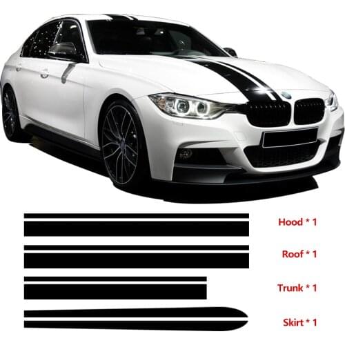 Hood Roof Trunk Bonnet Side Skirt Stripe Kit Vinyl Decal Car Stickers Cover For BMW F30 E90 F32 F20 F22 G30 G20 F10 Accessories