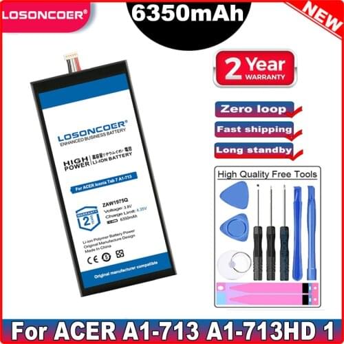 LOSONCOER ZAW1975Q 6350mAh Tablet Battery for ACER Iconia Tab 7 A1-713 A1-713HD 1/ICP3/6 1/127 LZ ZWA1975Q