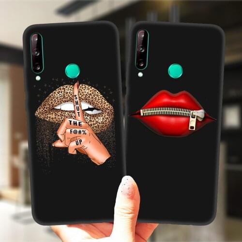 Fashion Leopard Lips Kiss Protective Phone Case For Huawei P50 P30 P20 P10 P40 Lite E Pro Plus Y9 P30Lite Soft Silicone Cover