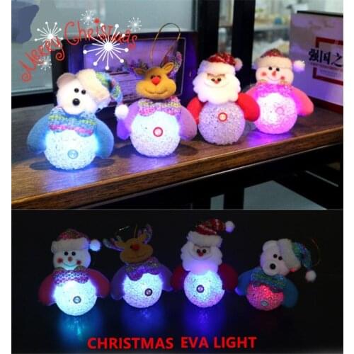 2021 New Christmas Decorations Luminous EVA Little Snowman Night Light Luminous Snowman Christmas Tree Pendant Ornaments