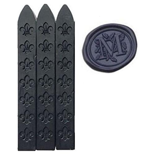New 3pcs Black Wax Sticks with Wicks for Decorative Wedding Invitations Wax Seal Sealing Stamp Gift Cards Sealing Wax