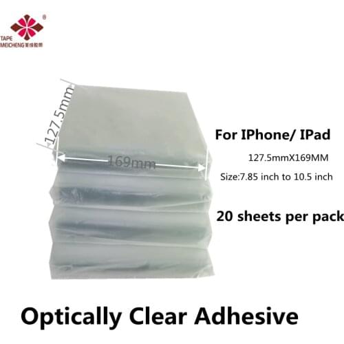 Optically Clear Adhesive or Ipad Tablet PC Universal Touch Glass Lens Film OCA Glue 7.85 Inch To 10,5 Inch 200um 20 Pieces