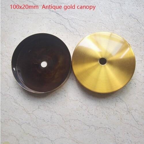 2pieces/lot 100x20mm antique Gold cord pendant light canopy vintage ceiling plate with side mounted base lamp