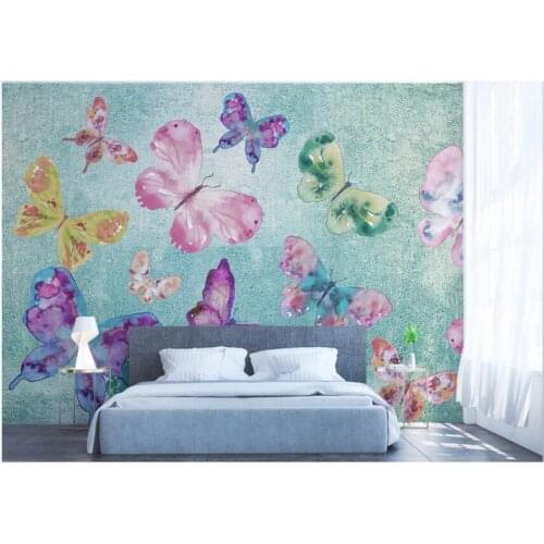 Custom photo 3d wallpaper Nostalgic butterfly flying background living room home decor 3d wall murals wallpaper for walls 3 d