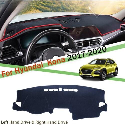 Anti-Slip Mat For Hyundai Kona 2017 2018 2019 2020 Sunscreen mat Dashboard Cover Pad Sunshade Dashmat Car Carpet Accessories