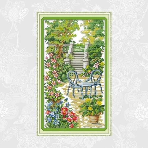 Garden ladder Counted Cross-stitches Printed Canvas Embroidery Aida Handmade Accessories Needlework Cross Stitch kits