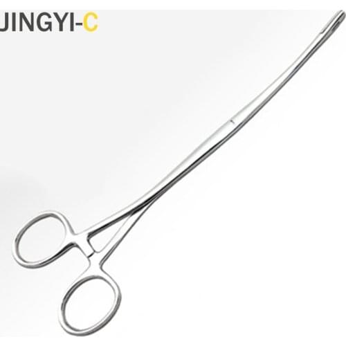 IUD Removal Forceps Stainless Steel Surgical Operation Curved Round Head Ring Forceps 22cm