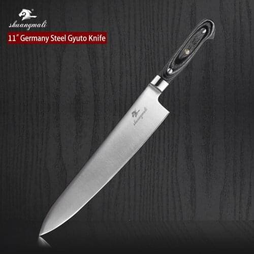 Shuangmali 11 Inch Utility Kitchen Gyuto Knife Germany 1.4116 Stainless Steel Chef Cleaver Knives Filleting Fish Slicing Knife