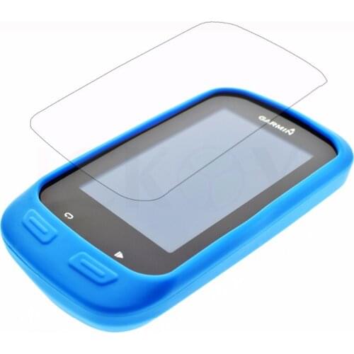Outdoor Bike Bicycle Cycling Silicone Rubber Sky Blue Skin Case + LCD Screen Cover Protector For Garmin GPS Edge 1000
