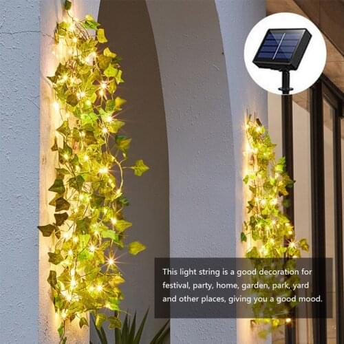 LED Solar Lights Maple Leaf Fairy Light Garden Light String Solar Power Leaf Rattan String Light Adjustable Vine Decoration Lamp