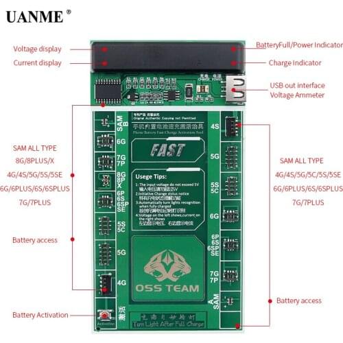 UANME 2 in 1 SmartPhone Battery Quick Charging and Activation Board For Apple 4-8P for iPhone X SAMSUNG Afull range