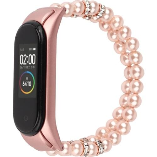 For women Beads pearl wrist belt For Xiaomi MiBand5 6 3 Strap For Miband4 Smart watch band Mi Band3 bracelet