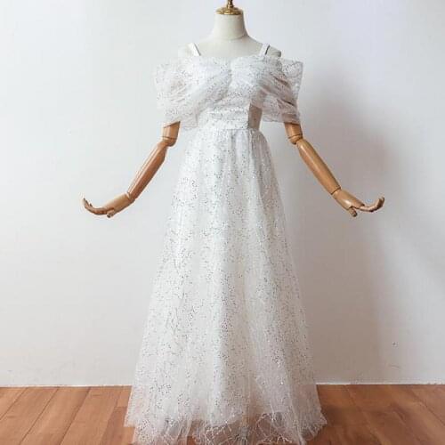 New Elegent Women Summer Party Sweetheart Floor-length A-line Sequin Vintage Long Navy White Cocktail Dresses Cocktail Dress