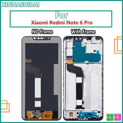 For Xiaomi Redmi Note 6 Pro LCD Display Touch Screen Digitizer Assembly Repair Parts LCD With Frame For Redmi Note 6 Pro