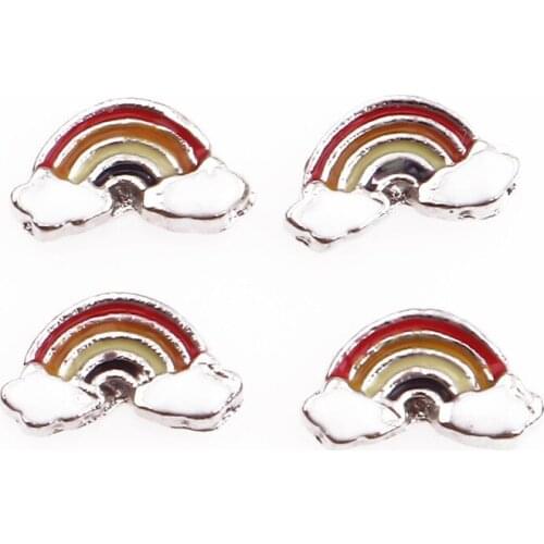 20Pcs/Lot Rainbow Cloud Floating Charms Hand-made DIY for Glass Lockets