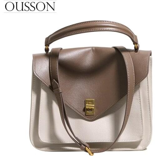 OUSSON 2021 New Design Leather Large Capacity Crossbody Bag Fashion Messenger Bag Multifunctional Tote Handbag For Women