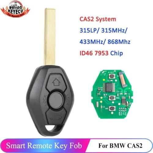 KEYECU Replacement Remote Car Key Fob CAS2 System ID46 PCF7942 315MHz for BMW 1 3 5 6 Series X5 HU92 Blade Uncut KYDZ