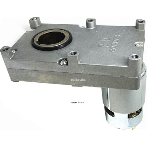 GF-775 Hollow shaft DC Gear Motor 12V 5RPM 1:900 Torque CW/CCW Keyway Power Motor