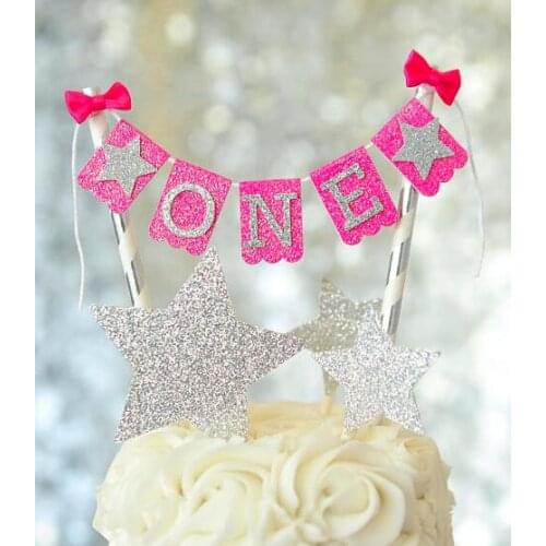 Custom number name little stars birthday smashcake buntings cupcake toppers banners baby shower doughnut food picks