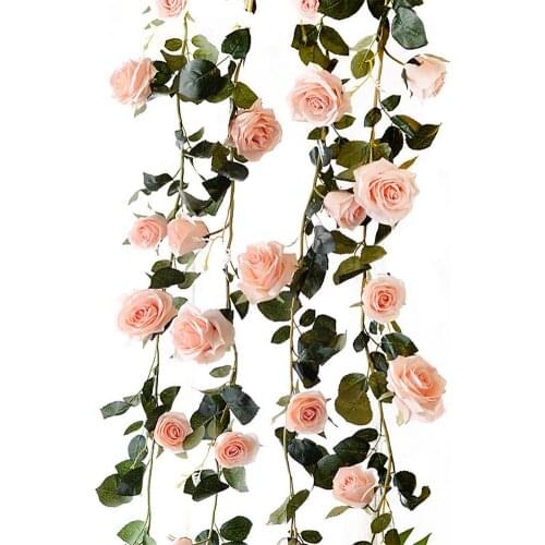 Artificial Rose Artificial Flowers Plants Simulation Vine Rose Cane Garden Autumn Decoration Paper Flowers For Wedding Party