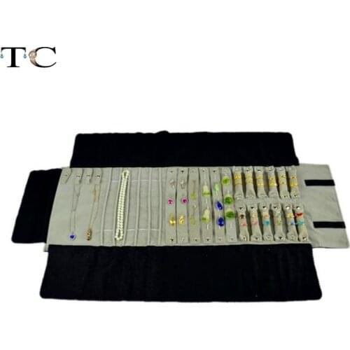 Jewelry Collection Bag Ring Necklace Pendant Roll Travel Portable Roll Bag Jewelry Necklace Packaging Card Seventeen