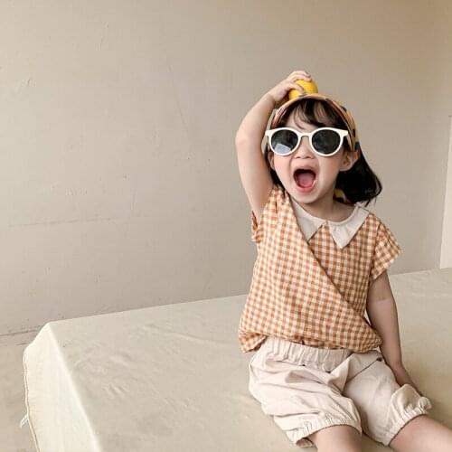 Summer new two piece cute suit for boys and girls kids clothes girls baby girl clothes girls clothes