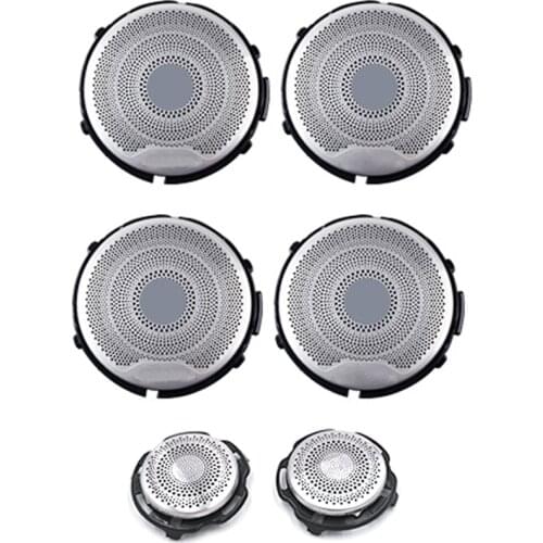 Car Speaker Cover With Logo For Mercedes Benz W213 W205 GLC AMG E C Front Rear Door Tweeter Trim Stickers Silvery Metal Replace
