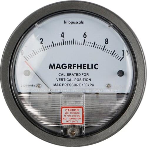 0-10KPA Micro Differential Pressure Gauge High Precision 1/8 "NPT Round Type Pointer Instrument Micromanometer TE2000