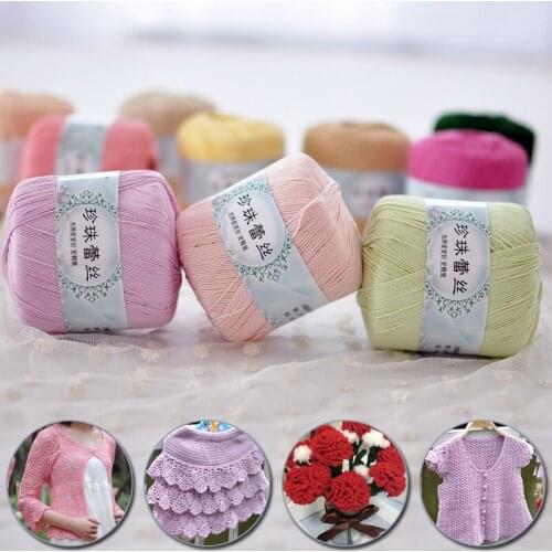 50g/ball Soft Lace Cotton Yarn Cord Thin Crochet Yarn Threads For Hand Knitting Baby Blanket Cloth Width 1mm