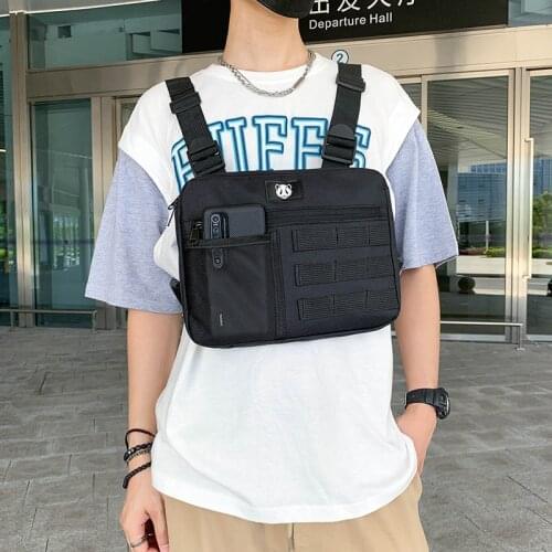 New Oxford Chest Rig Bag Casual Funcion Outdoor Style Chest Bag Small Tactical Vest Bags Streetwear For Men Waist Bags Hip-Hop