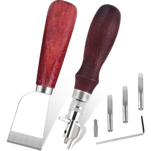 LMDZ Leather Cutting Knife Leather Groover Tool Adjustable Stitching Groover and Creasing Edge Beveler Leathercraft Handwork DIY