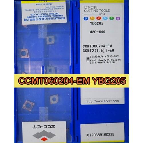 CCMT060204 CCMT060208 EM YBG205 100% Zcc.ct original Carbide insert Process stainless steel Free shipping