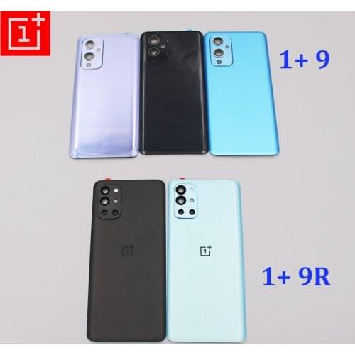 Orginal Oneplus 9 9R Back Glass Cover Battery Cover + Camera Lens Door Real Housing Panel Case Mobile Phone Parts For 1+ 9R 9 5G