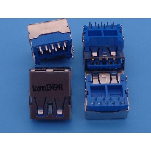 Original New USB 3.0 Laptop USB Connector Blue USB JACK USB3.0 Heightening DIP feet copper down high plate