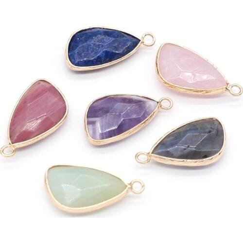 Natural Semi-precious Stone Lapis lazuli Amethysts Pendants for Charms Jewelry Accessories Making Necklace Earrings Crafts