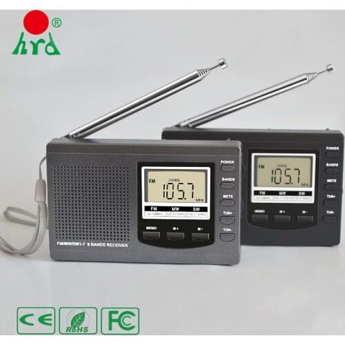 Radio Portable Digital Shortwave Receiver and FM AM with World Band Transistor Black