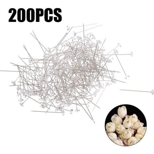 200pcs/set Transparent Bouquet Diamond Pins Gem Diamond Cut Pins Diamante Bling for Bouquet Wedding Flower